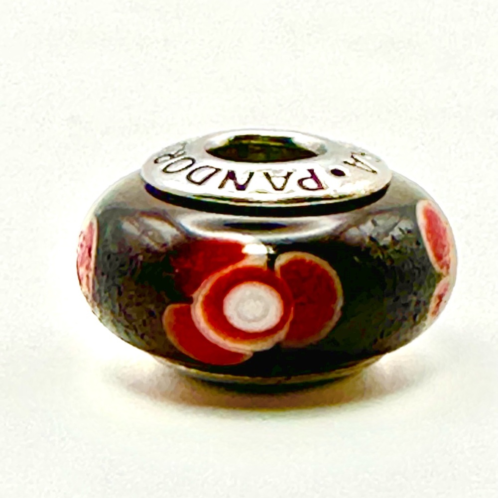 Pandora Cinnamon Flowers For You Murano Glass Charm # 790646 S925